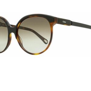 Chloe Women's Oval Round Sunglasses CE733S 004 Black/Havana 59mm